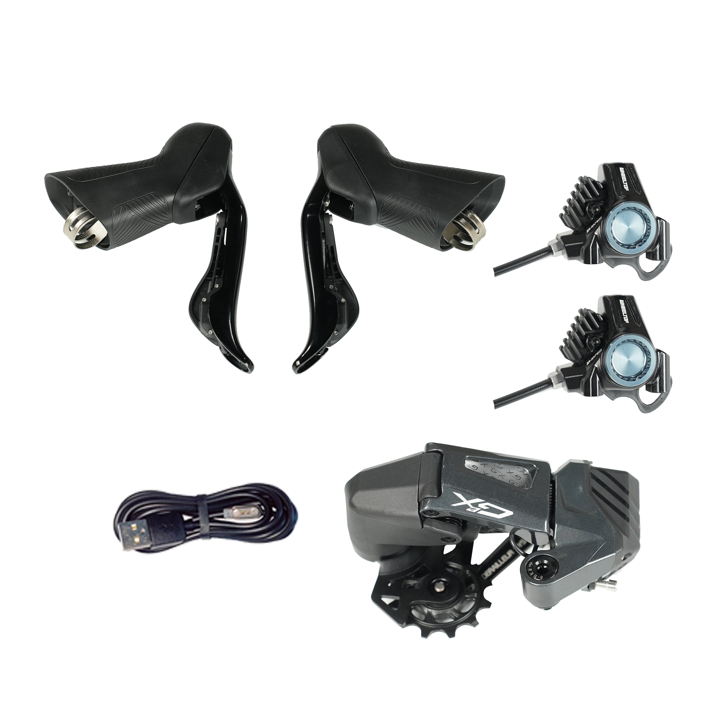 Wheeltop EDS GeX - The ultimate electronic gravel bike groupset. Compatible with all cassettes. Fully hydraulic control.